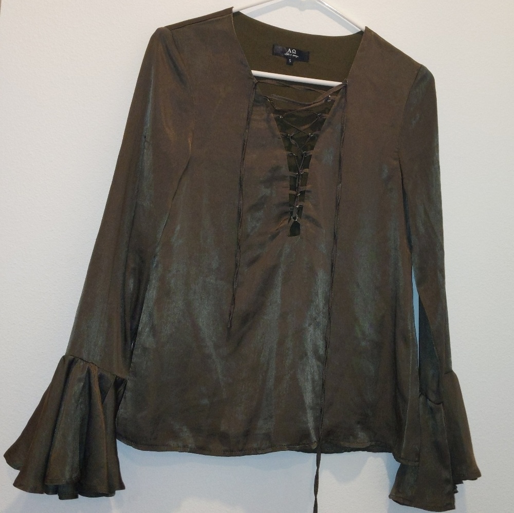 Alpha & Omega satin top